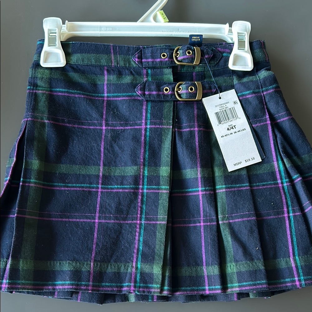 Gap Kids Plaid Skirt - Navy and Green